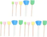 Set of 3 Mini Flower Sponge Stamps Boys and Girls Art Tools Sponge Brush Paint Stippler Set Non-Toxic for Long Use