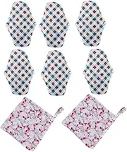 TOVINANNA 8pcs Aunt Towel Pad Sanitary Pads Liners Washable Period Reusable Menstrual Pad Menstrual Napkins Nursing Mat Cotton