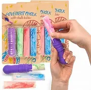 MIJOMA Street Crayons Set of 3 with Holder - 3 Marble Chalks on Blister Card - 9 XXL Chalks & 3 Holders for Children - Mix of Colours