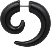 [Generic] 4 Pairs of Black Horn Shape Earring Studs Fake Ear Plugs Body Piercing Decor