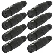 8x 5 Pin XLR Female DMX Connector Adapter Signal Cable End Stage Lighting Effect