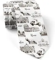 [KAWAMOUSE] ( Rome Sightseeing Set ) Fashion Novelty Necktie, Conversation Neckwear Ties Great for Party and Events, As Shown