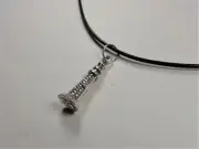 BEACH FASHION NAUTICAL SILVER LIGHTHOUSE VIN & SUE BLACK LEATHER CORD NECKLACE