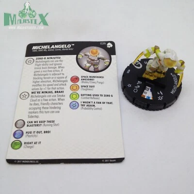 Heroclix Teenage Mutant Ninja Turtles Series 3 Michelangelo #026 Rare w/card!