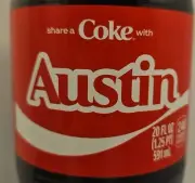 Share A Coke With Austin 2025 Personalized Gift Coca Cola Bottle