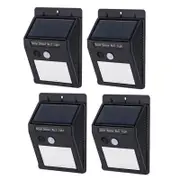 Solar Sensor Wall Light Black with 20 LED beads - 4packs
