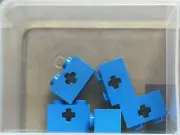LEGO Parts - Dark Azure Technic, Brick 1 x 2 with Axle Hole - No 32064 - QTY 5