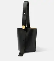 [Loewe] Loewe Pebble Medium leather bucket bag One Size black