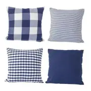 Blue Decorative Pillow Cover 16x16 Pillow Cover 16" x 16" (Pack of 4) Navy