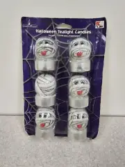 Vintage Kmart Halloween 6 Tealight Candles 2" Wrapped Mummy New