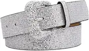 [CT COTIM COYIN] COTIM COYIN Broad Girls Sequin Sparkly Leather Belt