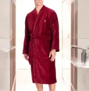 RALPH LAUREN Big Polo RRL Pony Burgundy Plush Velour Bath Robe Mens Small Medium