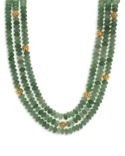 Capucine De Wulf Berry & Jade Bead Triple Strand Necklace in 18K Gold Plated, 18