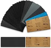 NINEMAX Wet and Dry Sandpaper Set 72 Pcs - Assorted Grit Sandpaper Sheets for Wood & Metal Sanding, 400 600 800 1000 1200 1500 2000 2500 3000 Grits Sandpaper Assorted Sheets