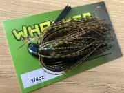 1/4oz WHACKED BRUSH HEAD JIG ~ BLACK GUPPY ~ Weedless (Bass / Yellowbelly)