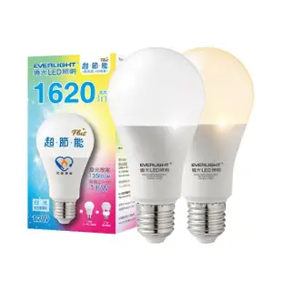 【Everlight 億光】LED燈泡 16W亮度 超節能plus 僅12W用電量 60入(白/黃光)