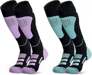 [visionreast] 2 Pairs of Ski Socks Men's & Women's Merino Wool Socks Breathable Ski Socks Compression Socks Knee High for Winter Sports, Snowboard Thermal Socks