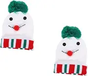 [WOFASHPURET] Christmas Knitted Hat Hats Knitted Christmas Caps Bucket Hat Boy Warm Hat Thermals Plush Hat Holiday Warm Hat Knitted Xmas Hat Clothes White Acrylic