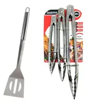 BBQ Cooking Kitchen Accessories Set, Turner/Spatula, Lock and Release Tongs