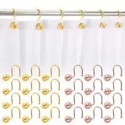 12X Shower Curtain Hooks Metal Shower Curtain Rings Decorative Curtain Hangers