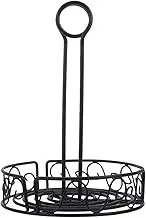 Luxshiny Round Spice Holder Iron Spice Rack Condiment Containers Organizer Storage Basket