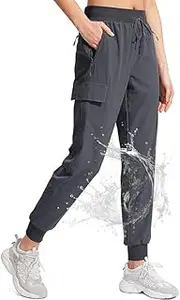 [JENOANY] Women's Cargo Hiking Pants Lightweight High Waist Quick Dry UPF 50+ Gear Travel Joggers