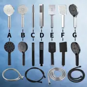 ACA Bath Square Round Massage Hand Held Shower Spray Head / Hose Multi Function