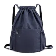 Drawstring Backpack Sports Yoga Sackpack for Women Men Waterproof Nylon Gym S...