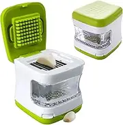 Garlic Press, Crusher, Cutter, Mincer, Cube Garlic Ginger Press Cutter Mincer Chopper Crusher Slicer Grater Grinder Dicer with Stainless Steel Blades for Garlic Slice and Dice, Easy to Clean - Green