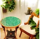 24" Green Malachite Round Coffee Table Top Random Console Bar Desk Garden Decors