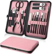 18 PCS Manicure Set Kit Pedicure Scissor Tweezer Eyebrow Cutter Nail Clipper Stainless Steel Nail Care Tool Sets,18 pieces in set 01