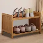 Tidy Shoe Storage Bench Bamboo Stand Compact Rack Organizer for Home Entryway