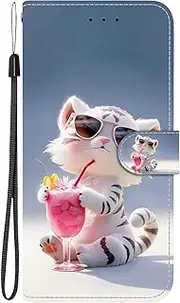 Ymyhyuxi Leather Flip Cases for iPhone 13 Mini Case Business Cover Card Wallet Phone Bag Paintings Covers (SJ-9)