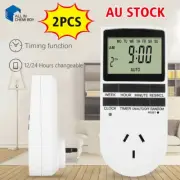 2Pcs Digital Timer Switch Socket Electric Programmable Power 240V AU Plug Clock