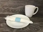 4.25 x 1.5 Sky/Light Blue Napkin Bands(500) Self Adhesive Ships Free($0.016/pc)
