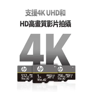 HP惠普 mx350 microSDXC A2 100MB/s 高速記憶卡(附轉卡) 256GB/ 512GB/ 1TB