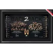 PENRITH PANTHERS 2022 NRL PREMIERS DUAL SIGNED FRAMED LIMITED BACK 2 BACK PRINT