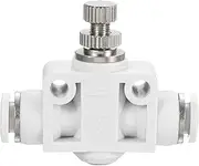 HARFINGTON PSA-1/4 Air Flow Control Valve Push to Connect Fitting 1/4" OD x 1/4" OD In-Line Speed Controller Union Straight for Semi Truck Trailers Air Brake System, White