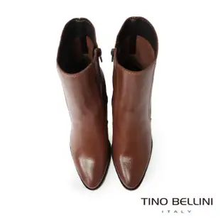 【TINO BELLINI 貝里尼】義大利進口尖頭粗高跟短靴FWPT001(焦糖)