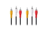 2x Crest 1.5m Male RCA Audio Visual Connector For TV VCR DVD Sound Plug Cord