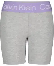 Calvin Klein Performance Girls' Bike Shorts - Light Gray Heather, Size S