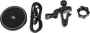 SEWOART 1Pc Magnetic Car Phone Mount with Wireless Charger Fast Charging for Strong Suction Design for Hands Calls and GPS Navigation Black