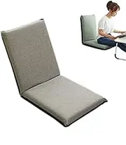 Japanese Floor Chair With Back Support for Adults and Kids - Folding Gaming Chair, Lazy Sofa Tatami Gray