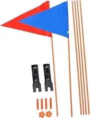WOONEKY 2 Sets Bike Flag with Pole Cycling Safety Flag Cycling Warning Flags Outdoor Bike Off Road Vehicle Flag Long Load Safety Flag Dune Flag Glass Polyester Car Flag Child Reflective