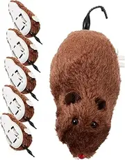 DECOMELODY 6Pcs Wind Up Plush Mouse for Cats Interactive Clockwork Rat Tease Random Color Pet Supplies for Indoor Play and Activity
