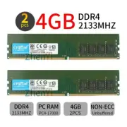 Crucial 8GB Kit 2x 4GB DDR4 2133MHz PC4-17000U 288Pin DIMM Desktop Memory RAM BT