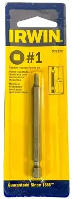 Irwin #1 ~ 3”(76mm) Square Recess Power Drill Driver Bit. (93219C) Tools. New