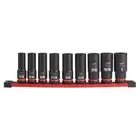Milwaukee SHOCKWAVE Impact Socket Set 1/2" Drive 6-Point Deep Well SAE (9-Piece)