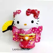 Sanrio Hello Kitty Pink Kimono Japan Medium Plush Stuffed Doll 8"