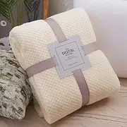 Luxury Faux Fur Mink Fleece Throw Over Sofa Bed Soft Warm Blanket, 100 x 150cm(Beige)